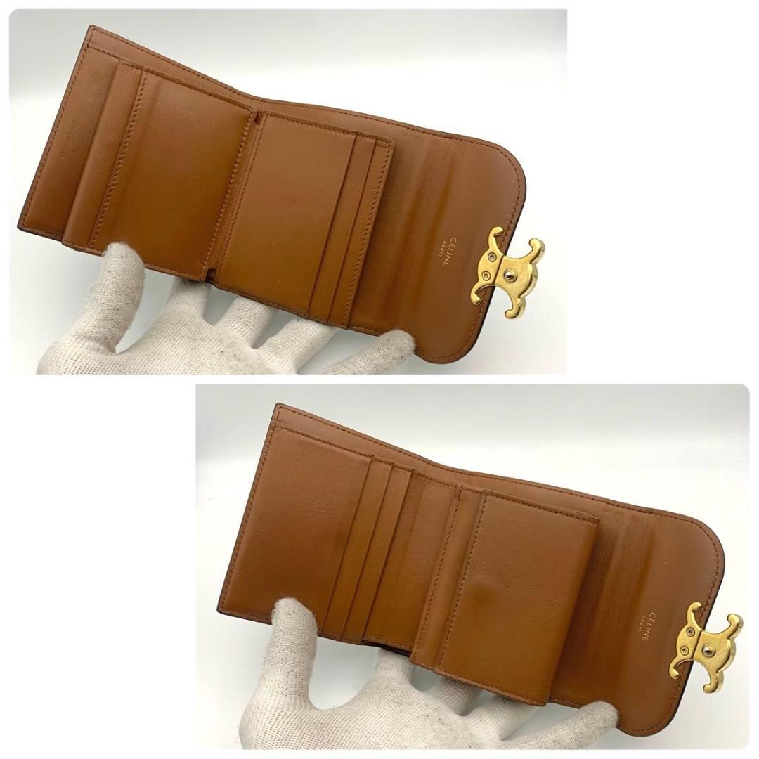 箱付き セリーヌ コンパクトウォレット 財布 トリオンフ フラップ 金具 総柄