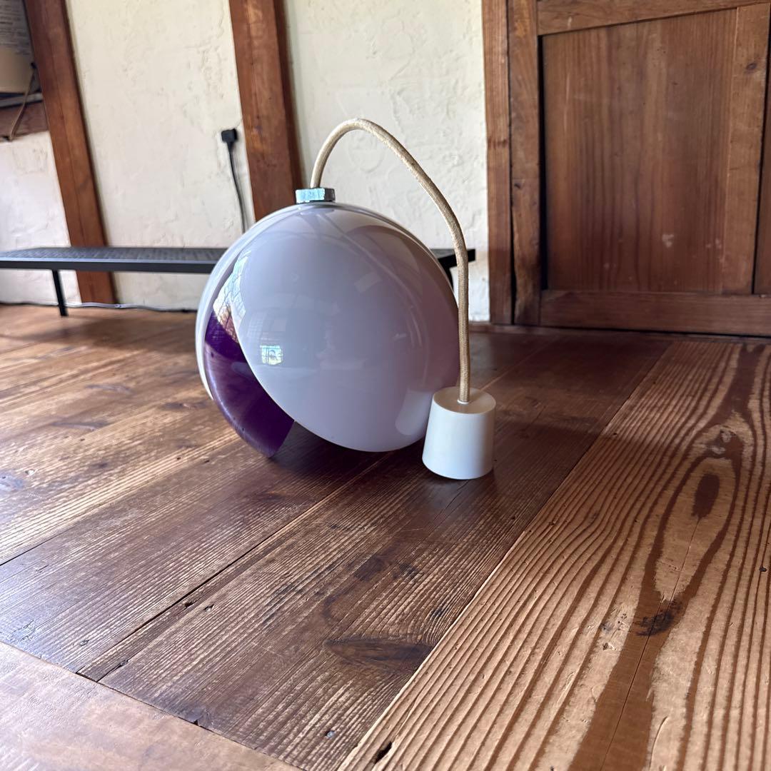 ペンダントライト チューリップ　電笠　白×紫　松下電工　昭和レトロPOP