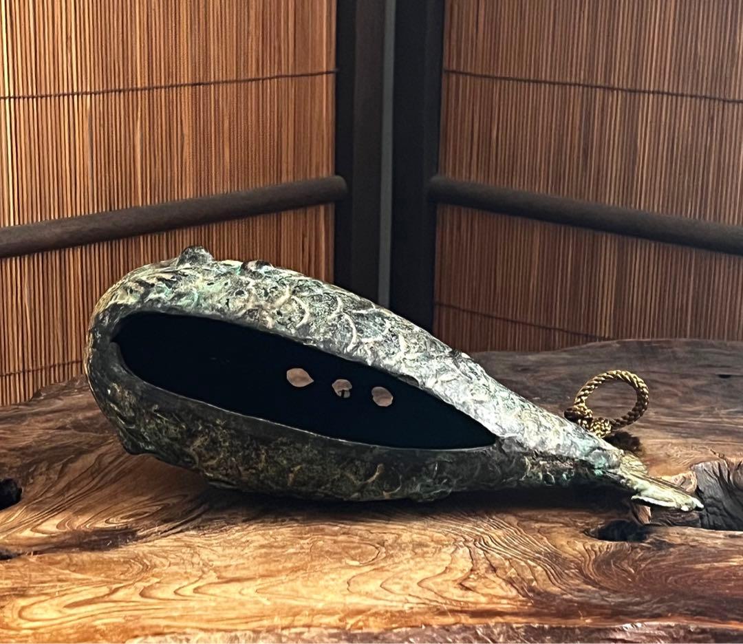 仏教美術 古青銅 鍍金 魚鼓 木魚 鳴物