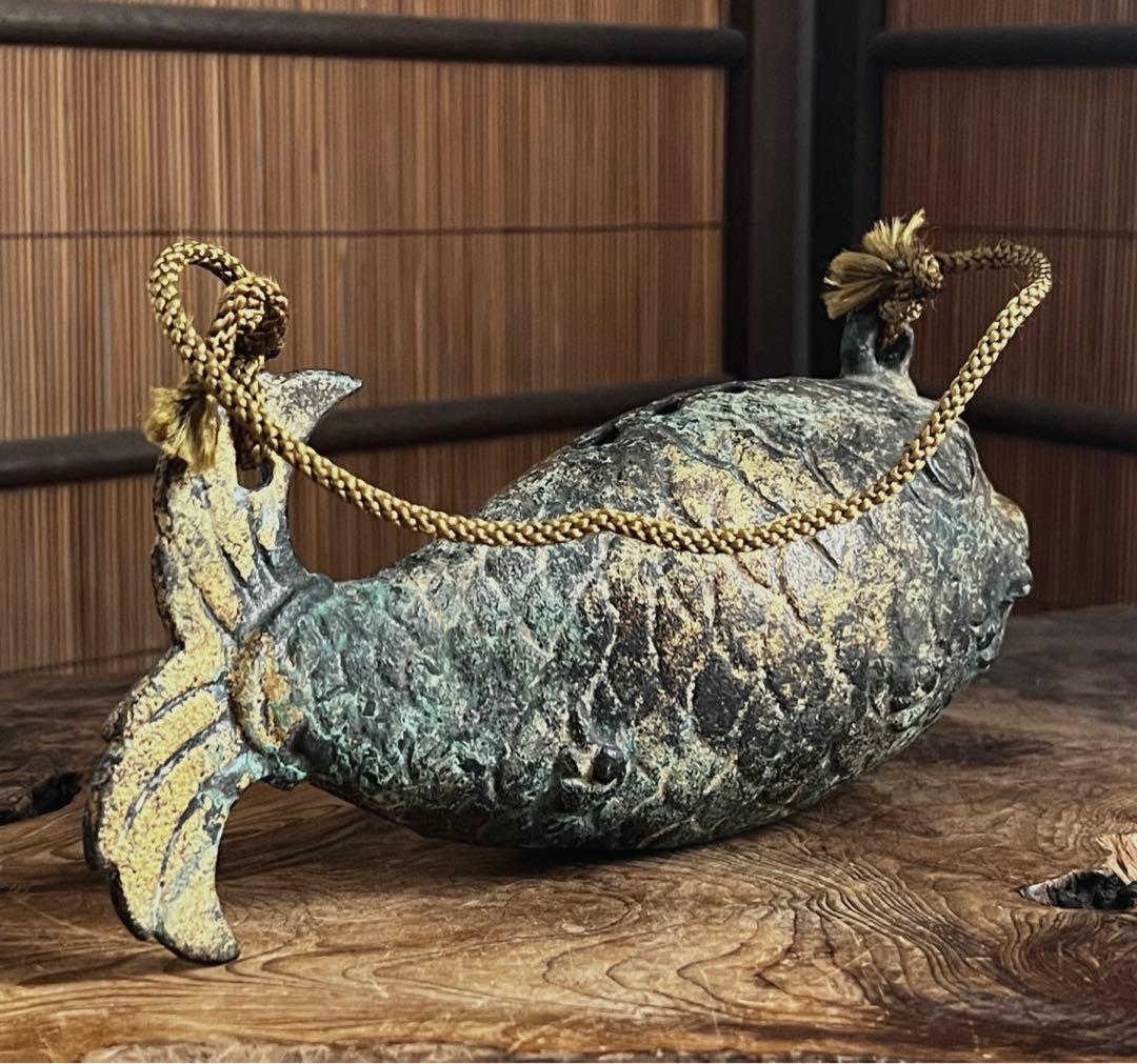 仏教美術 古青銅 鍍金 魚鼓 木魚 鳴物