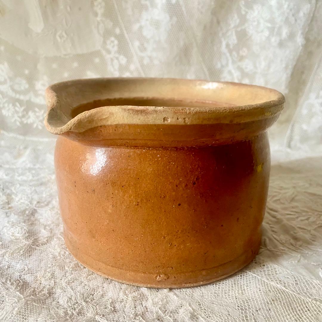 南仏陶器パテポット　コンフィ　フランスアンティーク　フラワーベース　ピシェジャグ