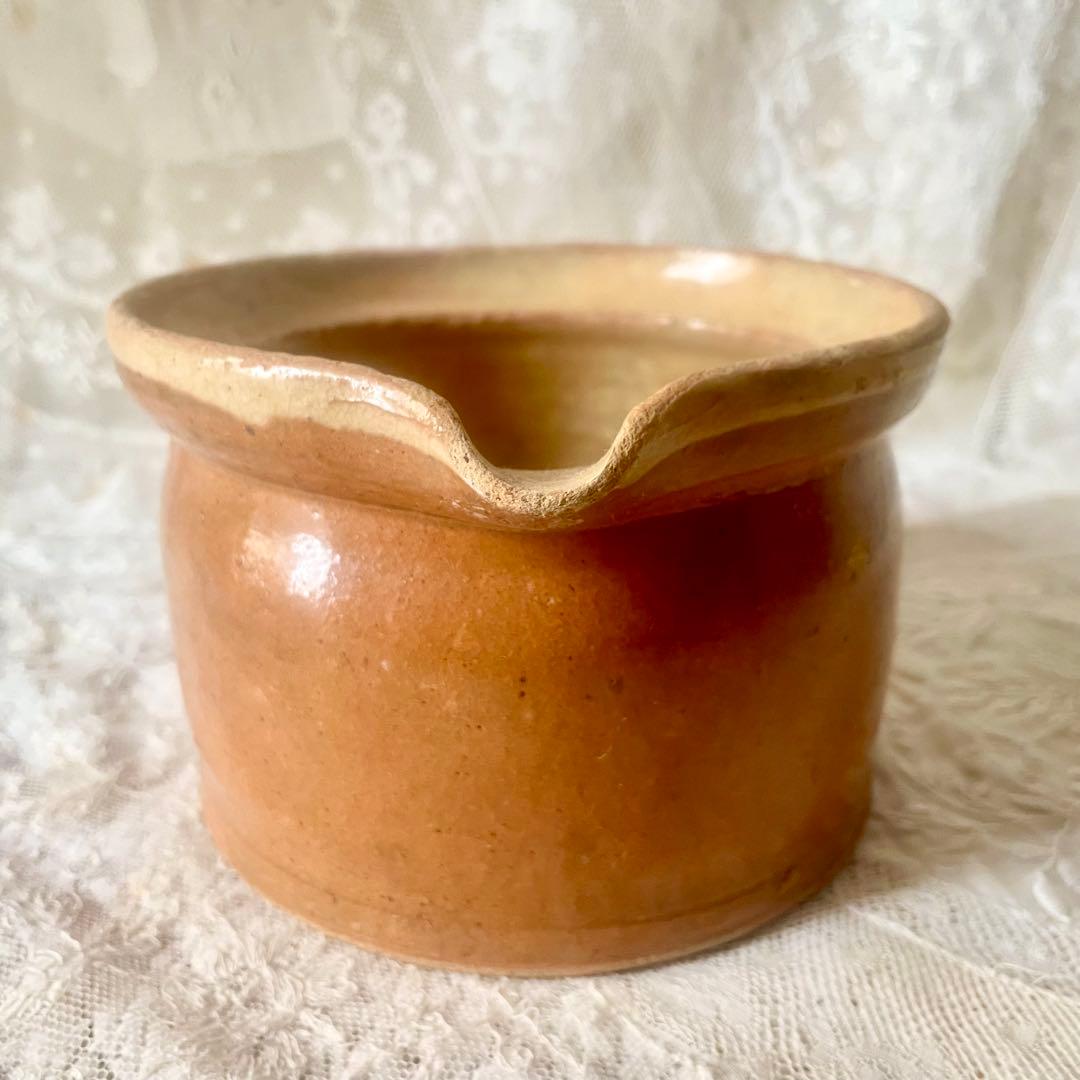 南仏陶器パテポット　コンフィ　フランスアンティーク　フラワーベース　ピシェジャグ