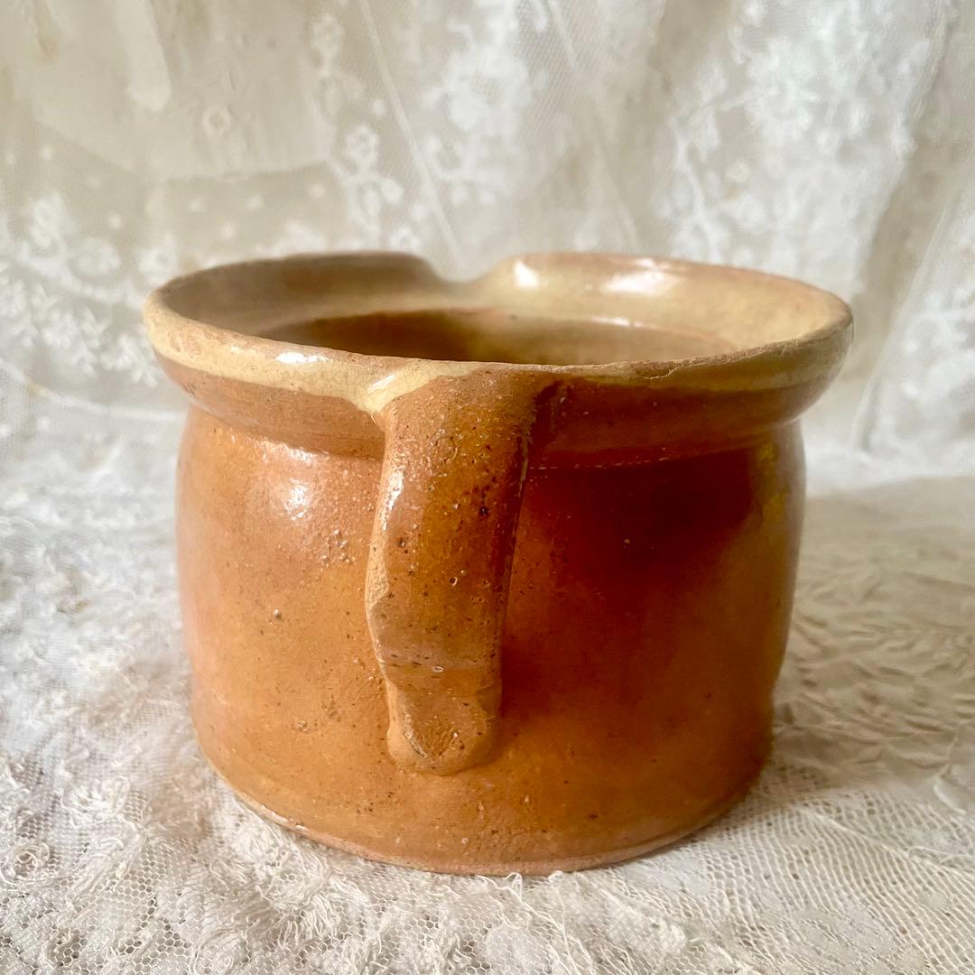 南仏陶器パテポット　コンフィ　フランスアンティーク　フラワーベース　ピシェジャグ