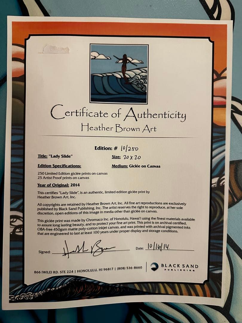 値下げ！ヘザーブラウン ジクレー キャンバスプリント 絵画　レディスライド