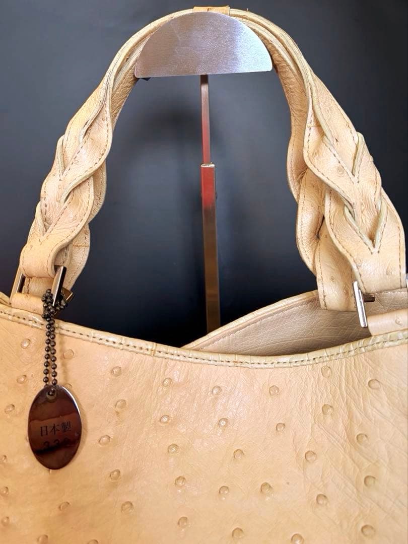 【希少色/レア】JRA公認 オーストリッチ クロコハンドバッグ日本製332