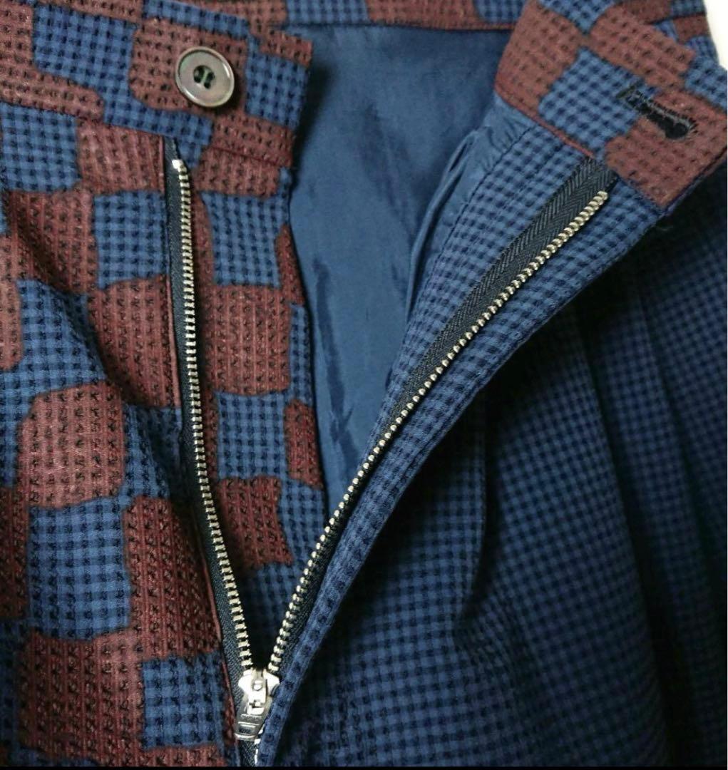 ツモリチサト アシンメトリー スリータック テーパード シアサッカー パンツ