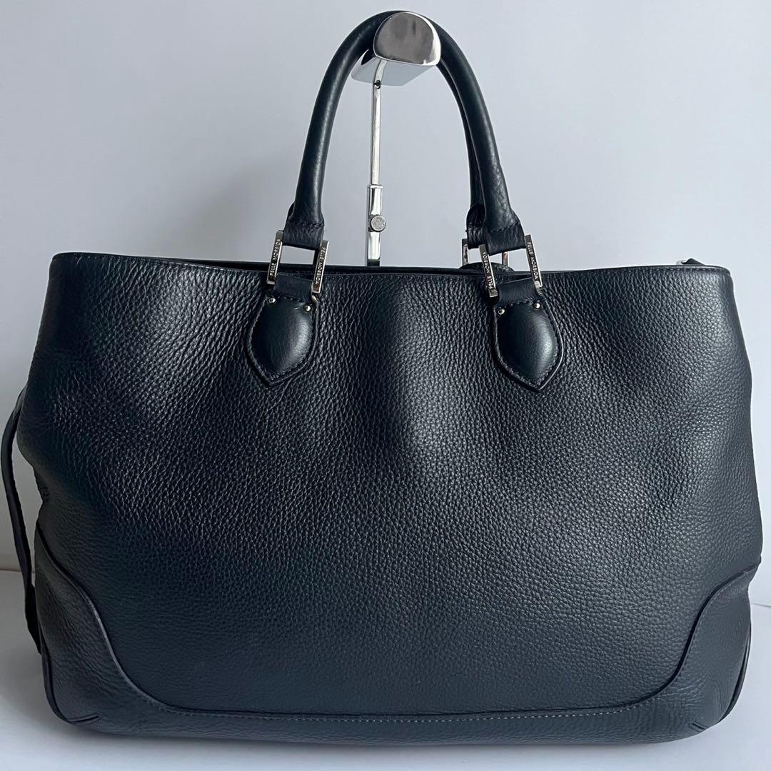 ✨未使用レベル✨　PELLE MORBIDA 　ビジネスバッグ　ネイビー　レザー