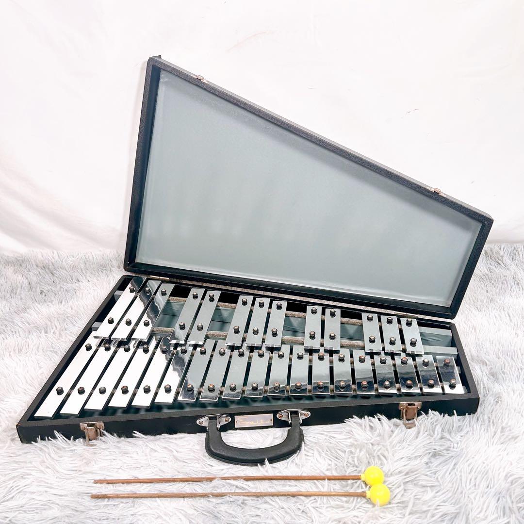【希少】SAITO サイトウ グロッケン 鉄琴 32鍵 ハードケー　マレット