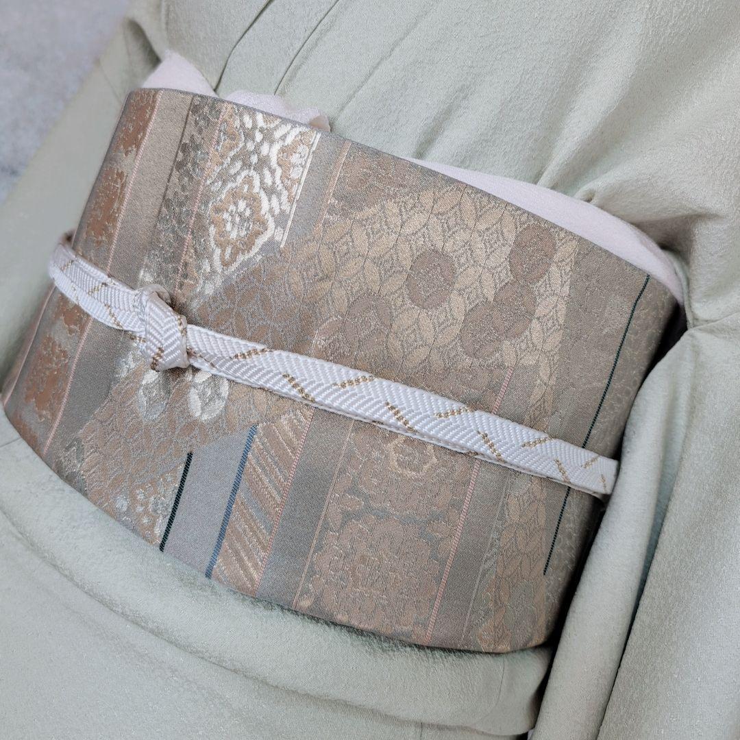 色無地　着物　フルセット　正絹　Sサイズ　ライムグリーン　O5