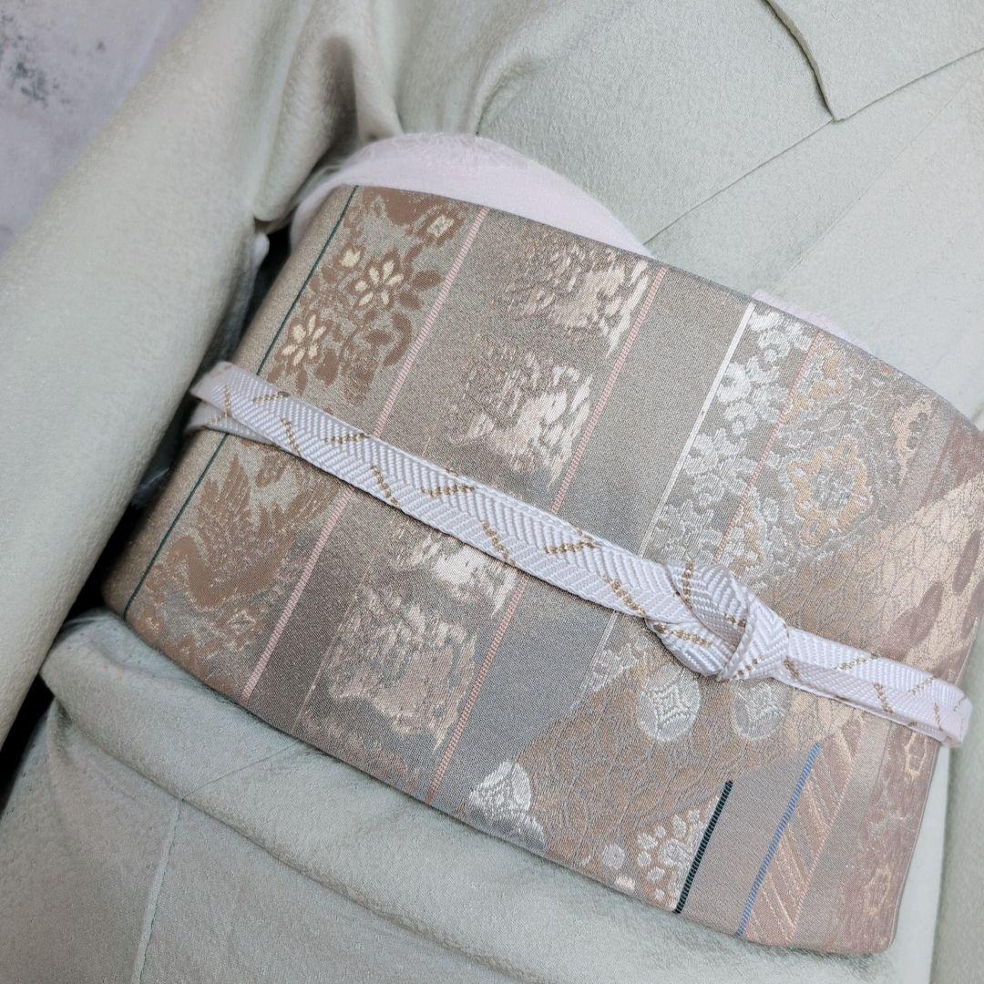 色無地　着物　フルセット　正絹　Sサイズ　ライムグリーン　O5