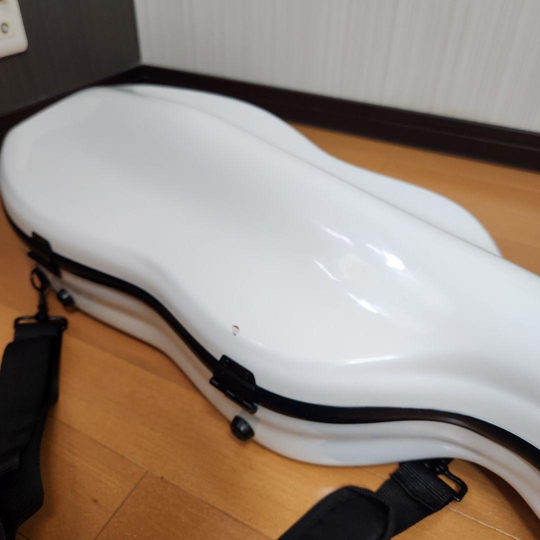 【新品ストラップ、ハンドルカバー付き】チェロ ハードケース 1/10サイズ 白