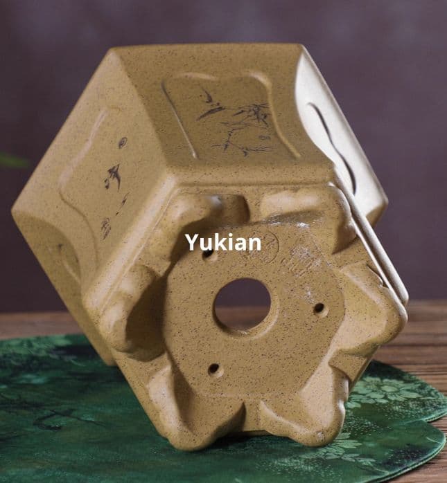 凹面六方鉢 盆栽鉢 植木鉢 小品盆栽鉢 大品盆栽鉢 台湾紫砂の鉢