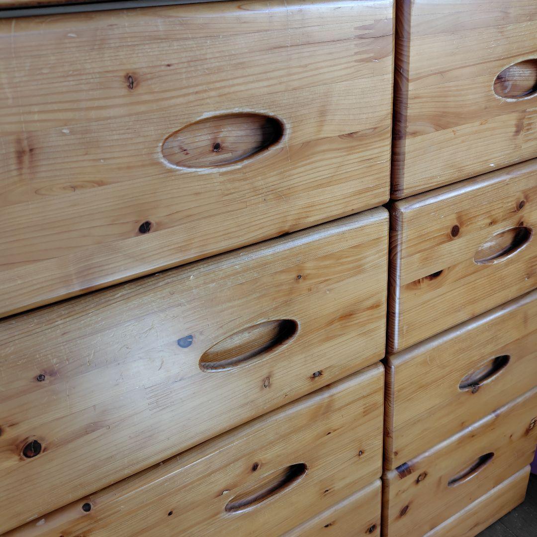 ナチュラルウッド 4段2列チェスト