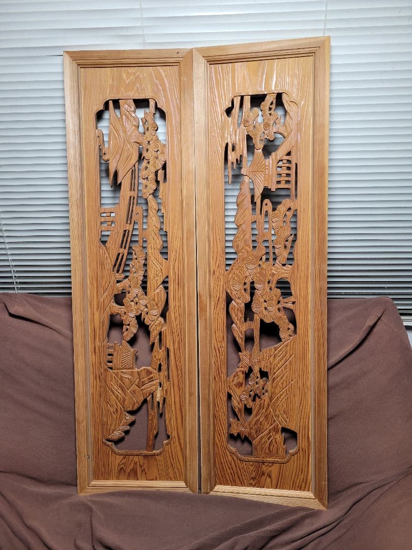 【欄間】なお様☆和室 昭和 木工彫刻 木工細工