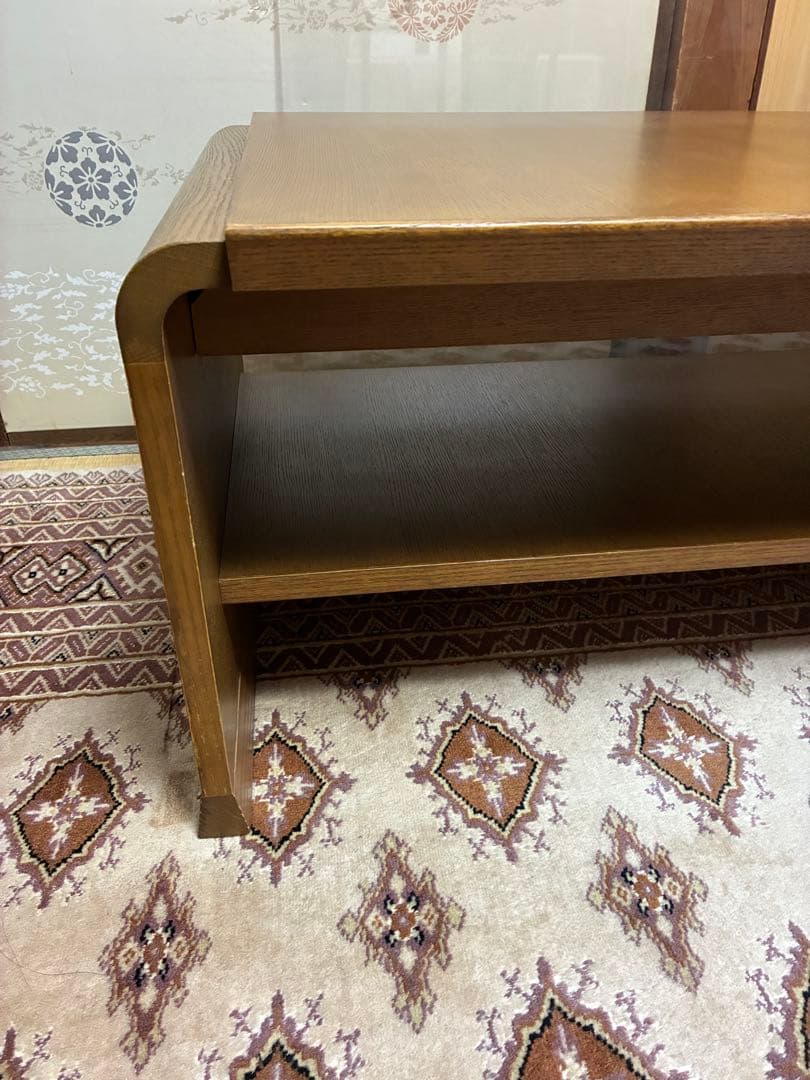 木目調 長方形テーブル 角丸デザイン