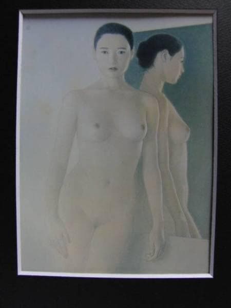 高塚省吾、【鏡】、希少画集画、新品高級額・額装付、状態良好