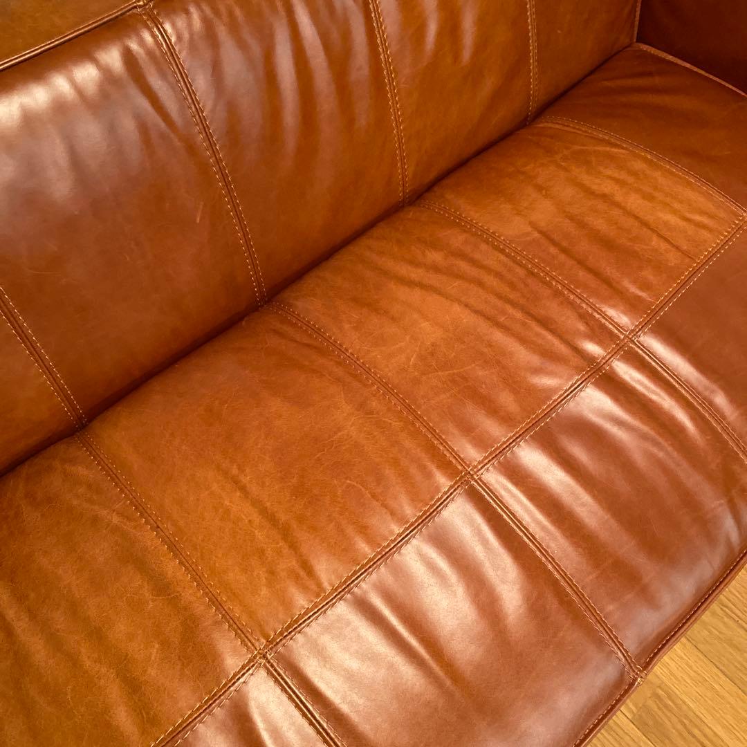 ジャーナルスタンダード　ファーニチャー　ブラウンレザー 3人掛けソファ