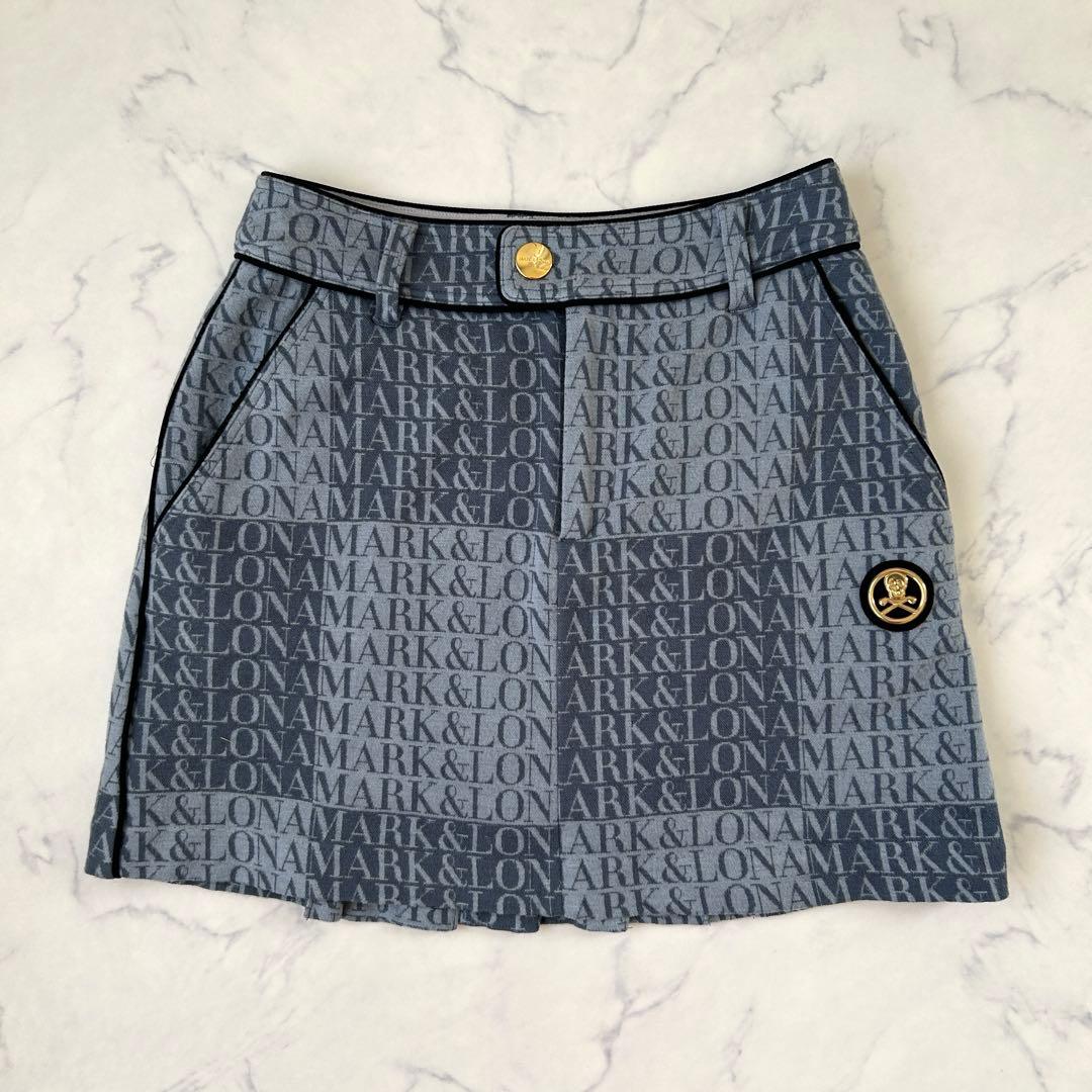 マークアンドロナ 2021年モデル インナー付スカート 秋冬 プリーツ 金ボタン