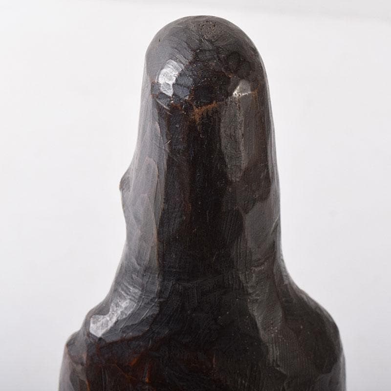 仏教美術　木彫　観音菩薩立像　仏像　在銘　正元作　置物　C　8261