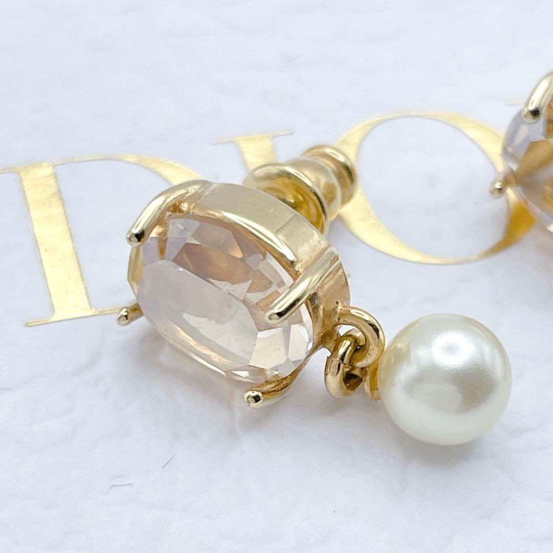 Christian Dior ピアス　CD NAVYストーン　パール　ゴールド