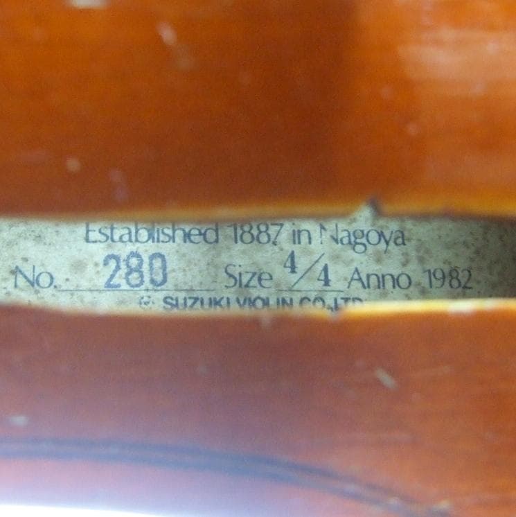 鈴木バイオリン 4/4 No280 1982年製 弓 ケース メンテ済