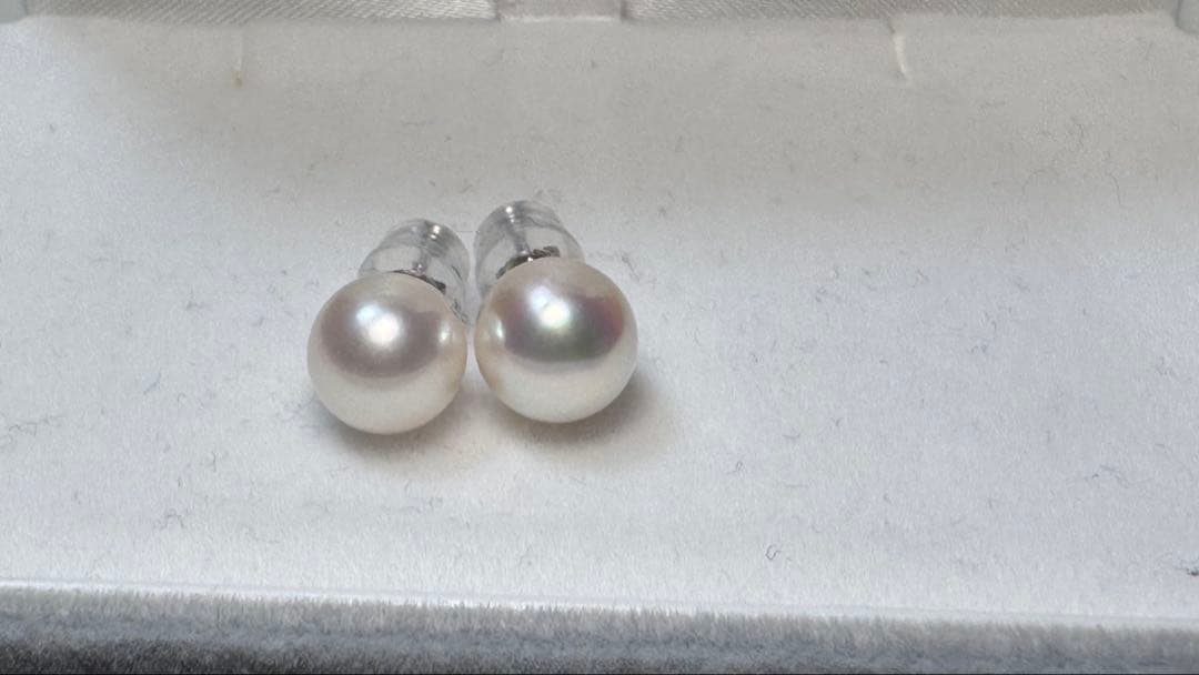 NONさま専用　　【8.2ミリ花珠】パールピアス　あこや真珠　最高級　プラチナ
