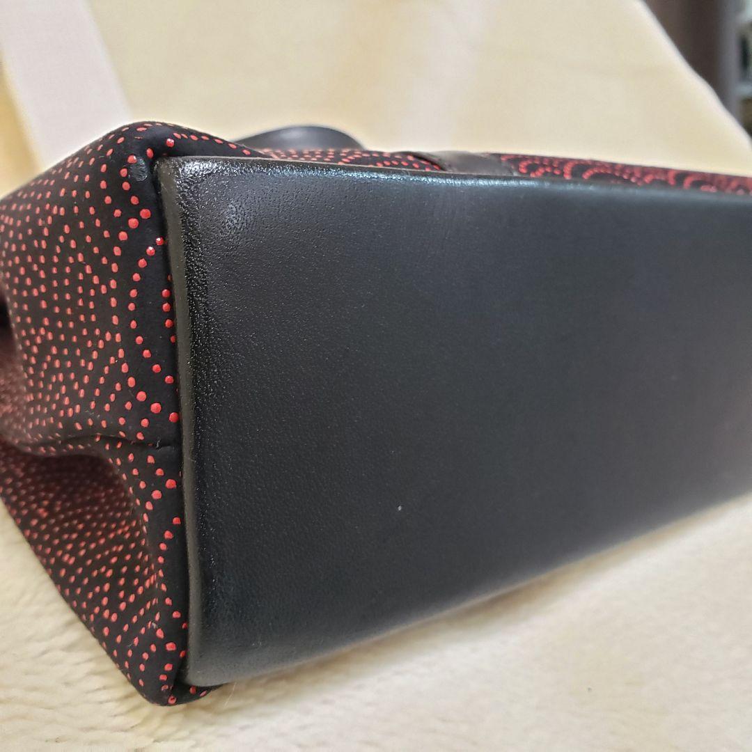 美品★印伝屋★和装用バッグ 黒と赤の扇模様 送料込み