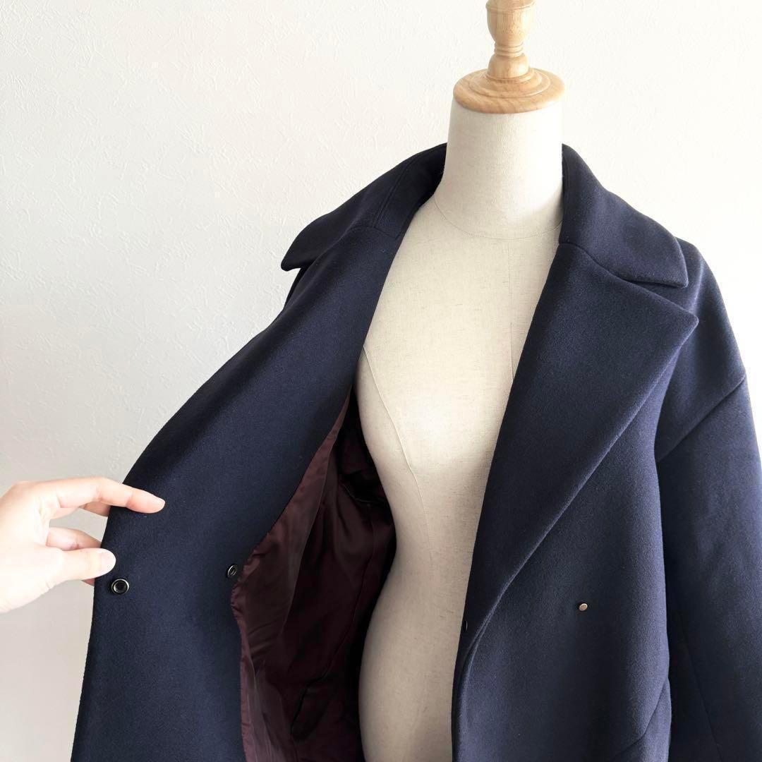 イエナ／極美品❤️人気定番MANTECOオーバーチェスターコート ネイビー38