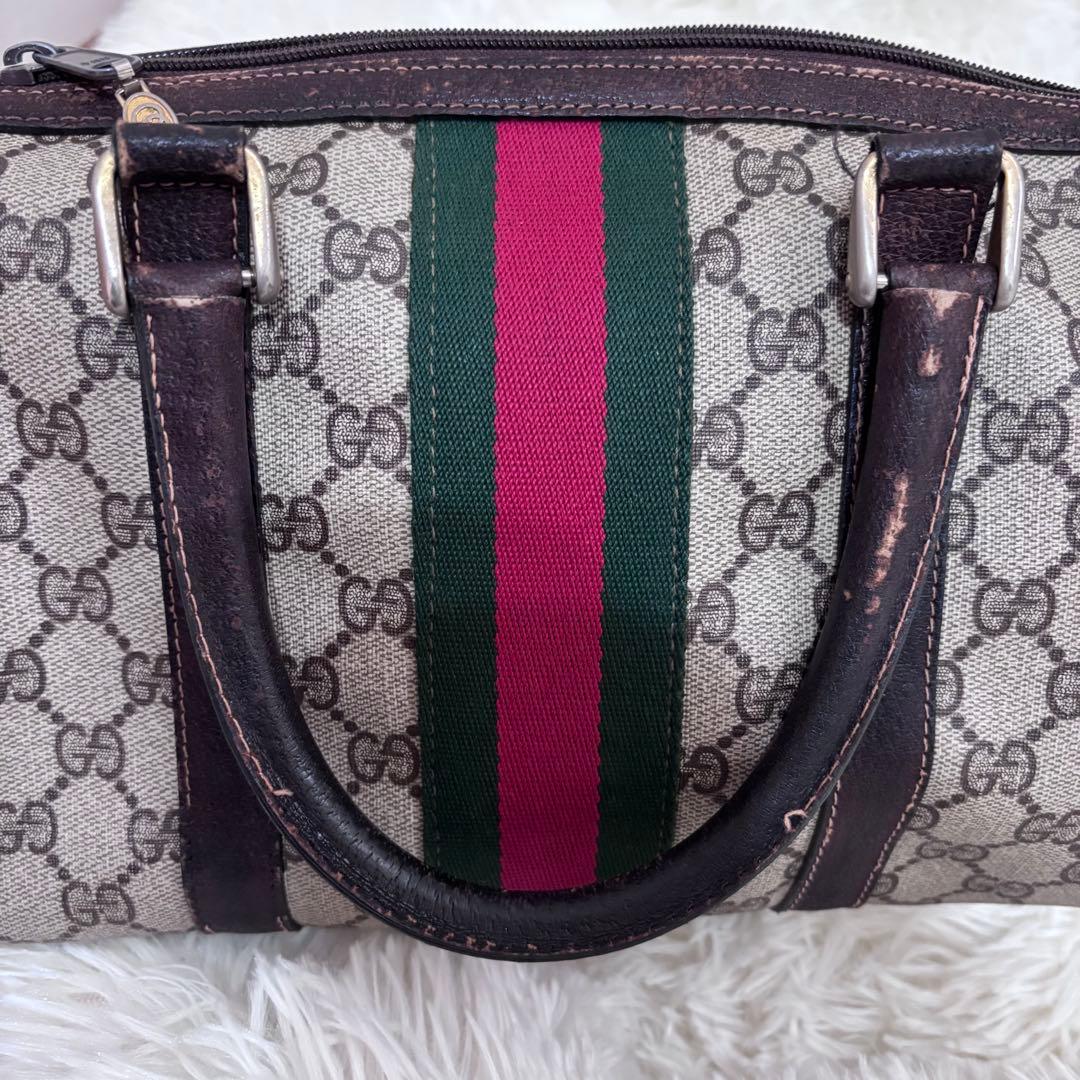 【GUCCI オールドグッチ】ミニボストン GG柄 シェリーライン