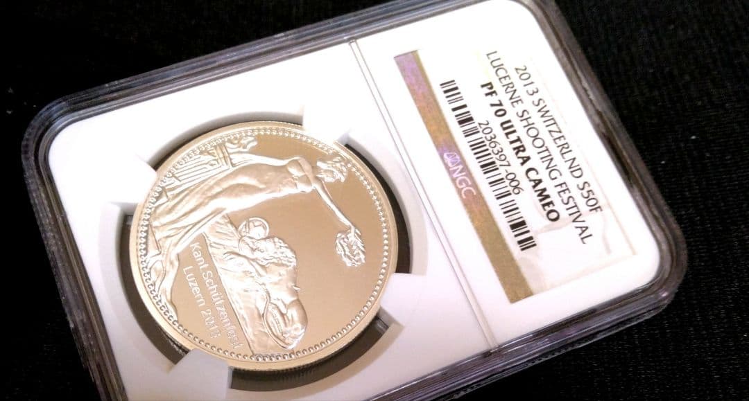 最高鑑定＆稀少『スイス現代射撃祭ルツェルン銀貨』2013年：PF70UC
