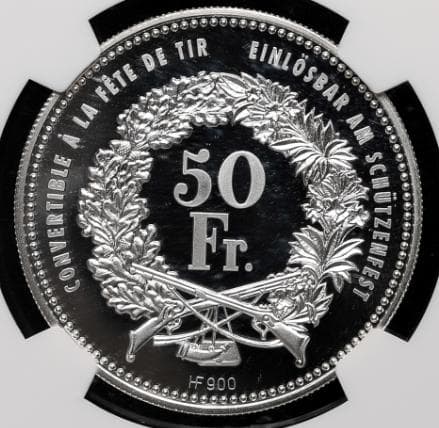 最高鑑定＆稀少『スイス現代射撃祭ルツェルン銀貨』2013年：PF70UC
