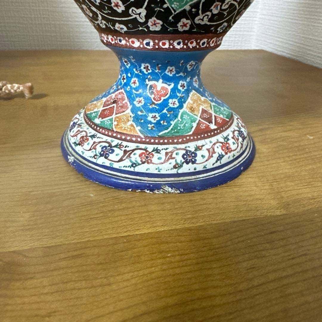 イラン製 ミナカリ 七宝焼 銅製 花瓶 ビンテージ 1970年代 高さ30cm