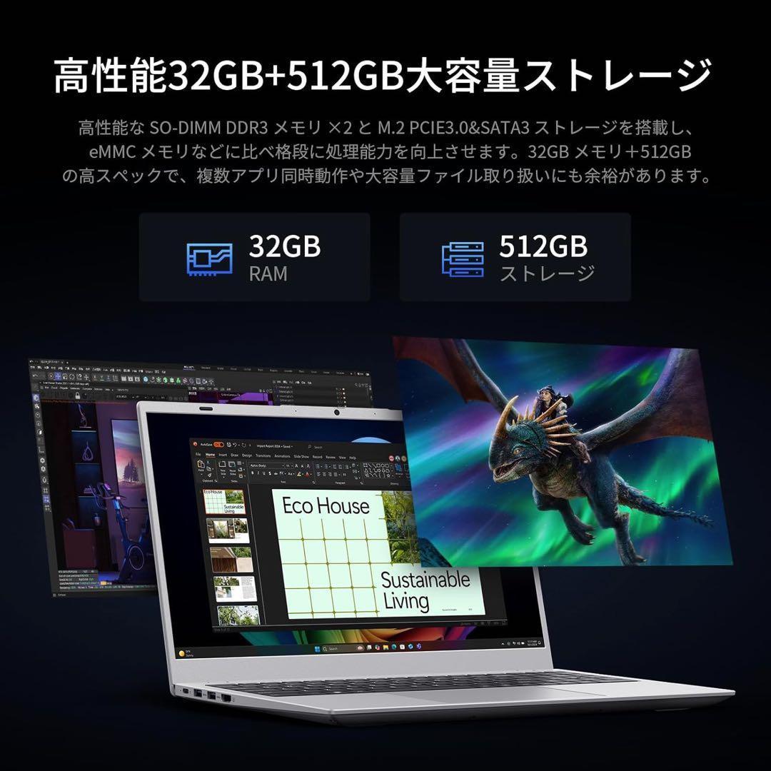 Office 2024搭載 ノートパソコン15.6型6500Y 32+512GB