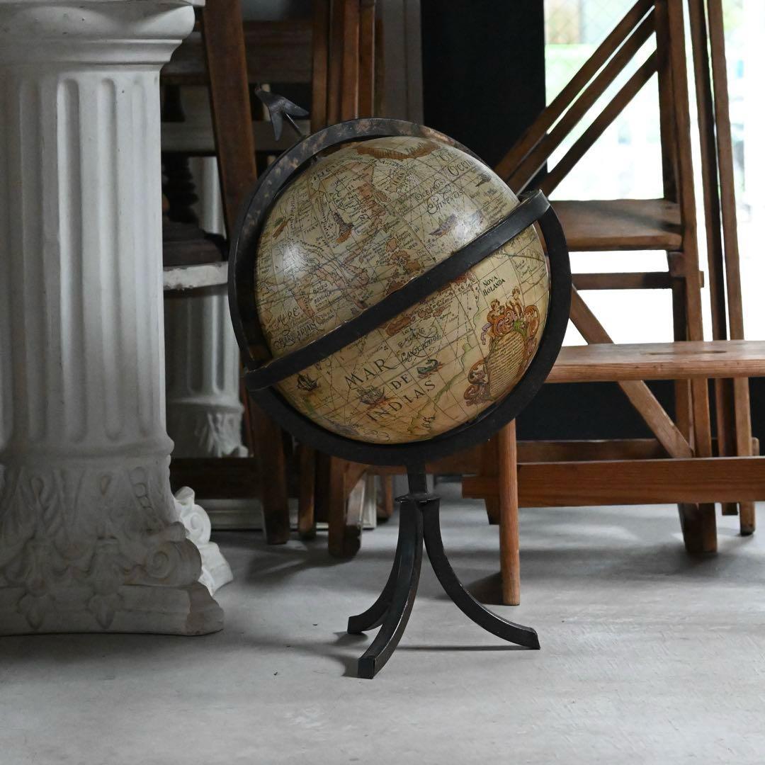フランス ヴィンテージ 地球儀 高さ約46.5cm インダストリアル