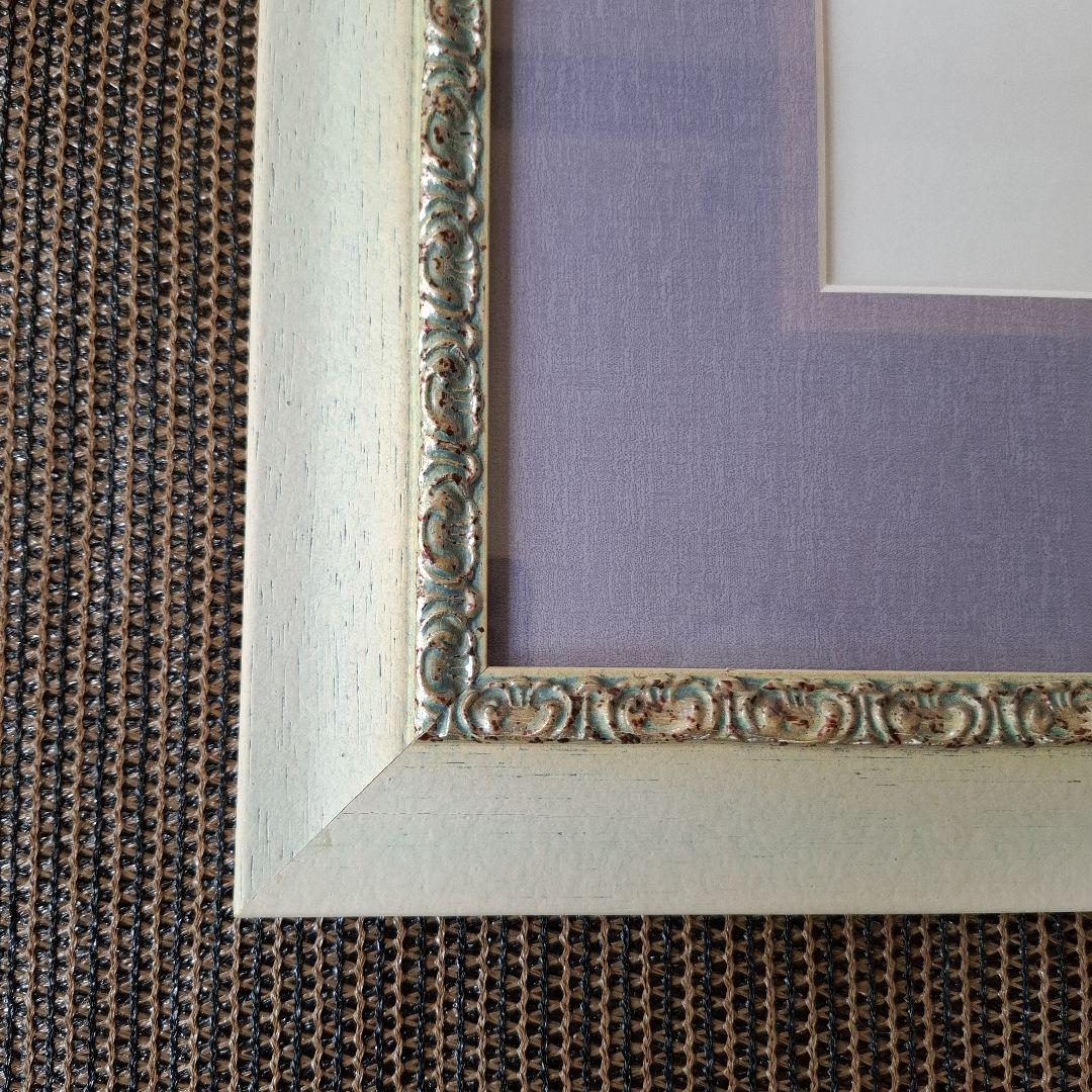 アイボリー フレーム 紫 マット ポスターフレーム　額縁　97×66.5