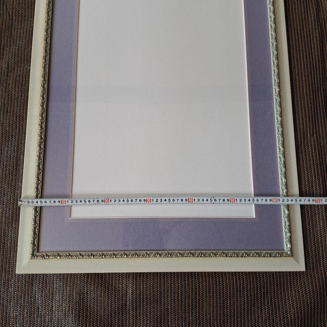 アイボリー フレーム 紫 マット ポスターフレーム　額縁　97×66.5