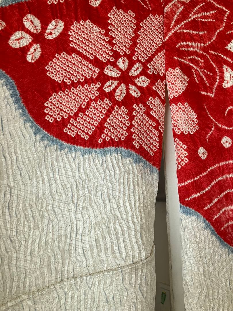 ちー様 希少手絞り」正絹　杢目の総絞り振袖