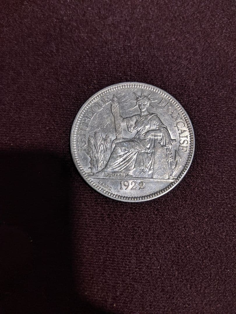 1922年 フランス 銀貨 自由の女神像