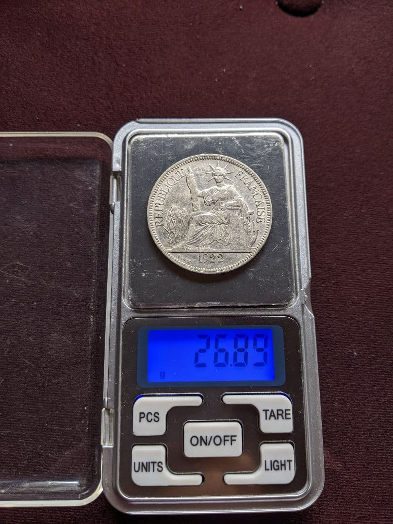 1922年 フランス 銀貨 自由の女神像