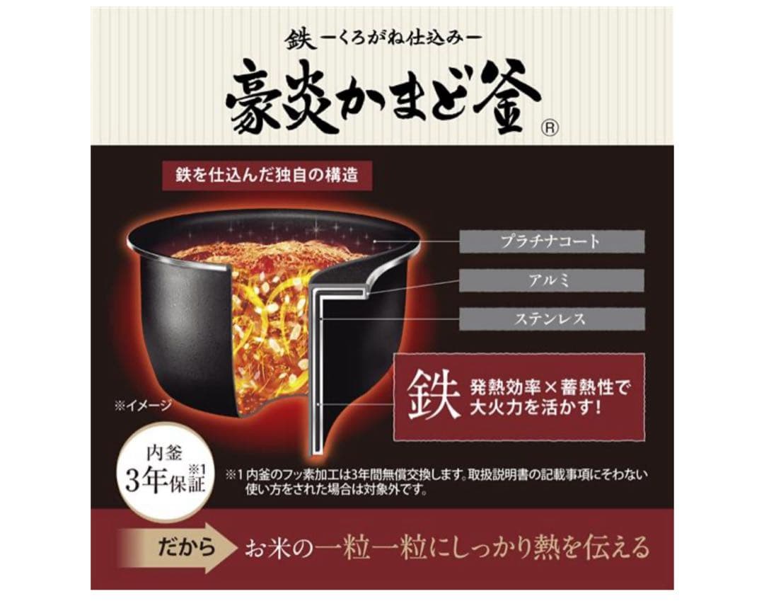 炊飯器 スレートブラック　 豪熱大火力
