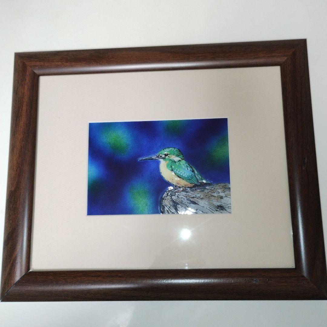 カワセミの七宝焼