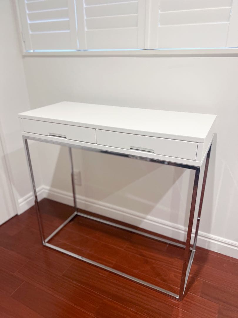展示品 大塚家具 コンソールテーブル 白 机 80cm 高級家具