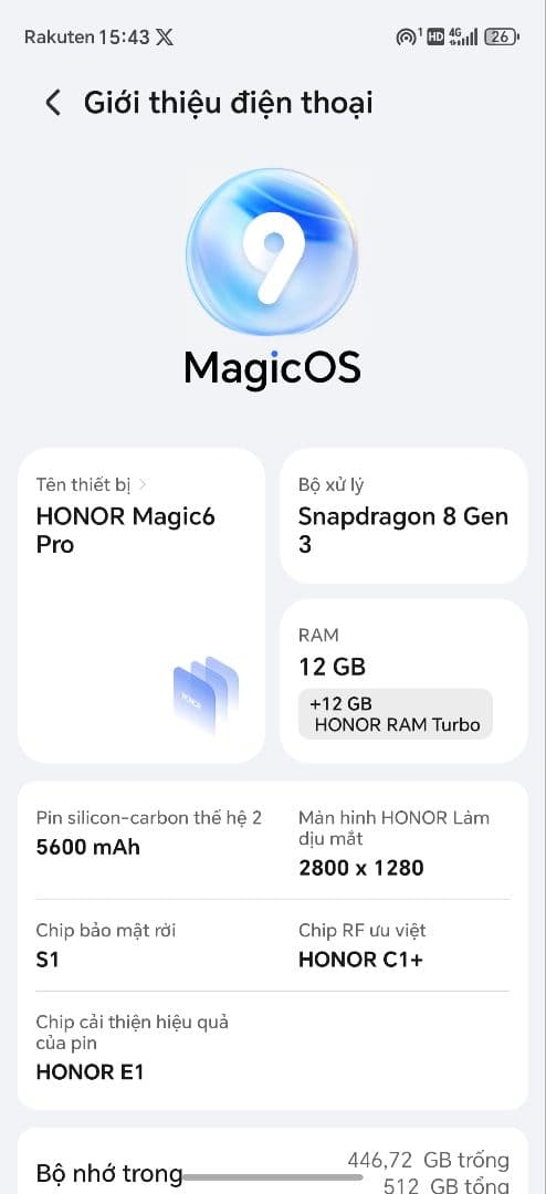 スマートフォン本体 HONOR Magic 6 pro global