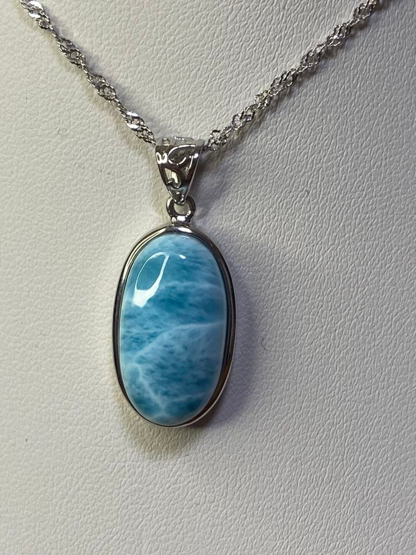 ラリマー　高品質　s925シルバー ペンダントトップ　ドミニカ共和国産