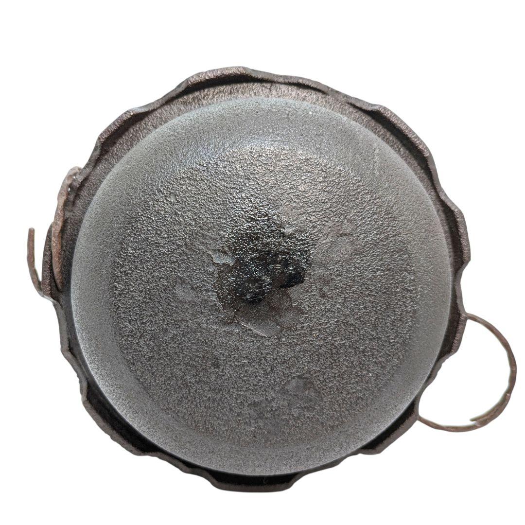 竹地紋と尾垂の風合いが美しい、わびさび感じる茶釜。