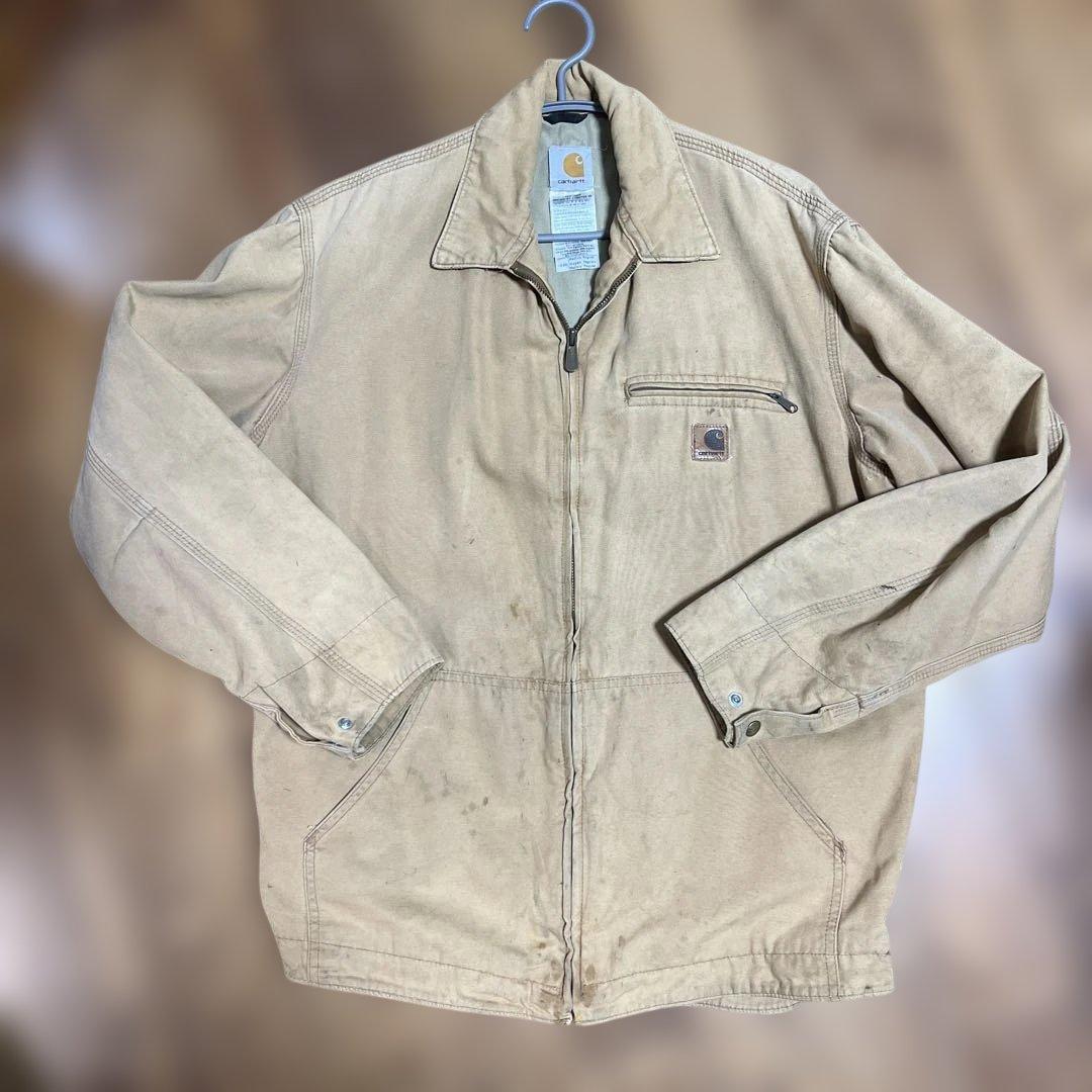 ヴィンテージ カーハートCarhartt ベージュ デトロイトジャケット　m M