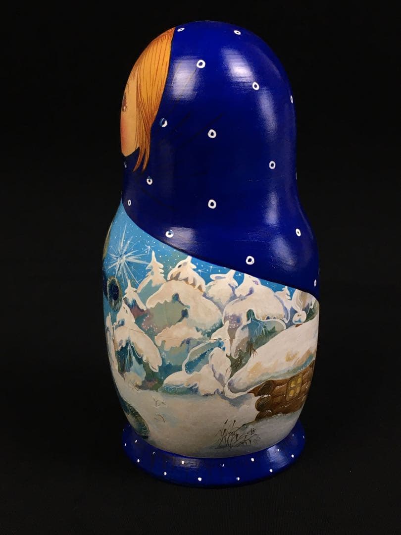 S307マトリョーシカ「モロスコ」7組 ジャンナ・ニコラエワ作 ロシア民芸
