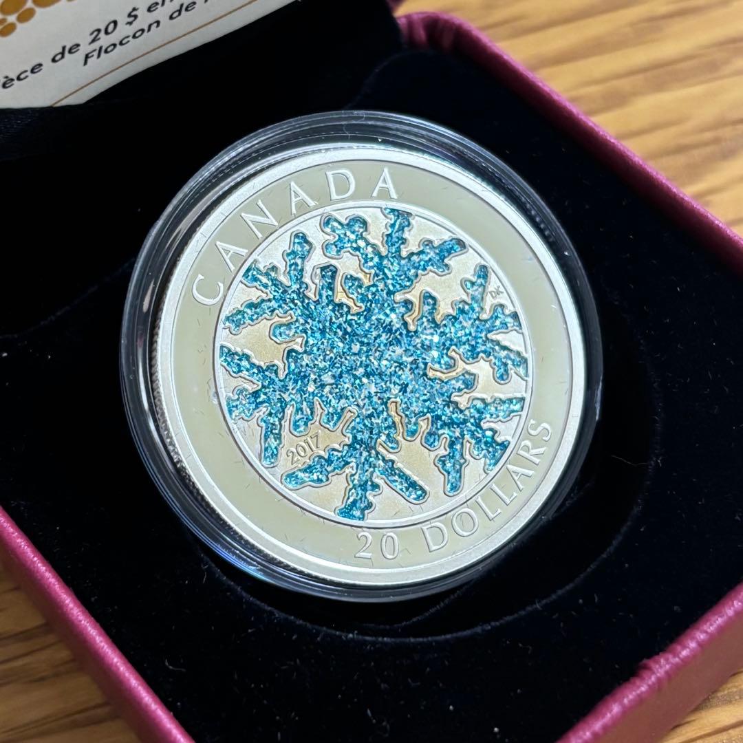 【カナダ銀貨】2017年製 $20 銀貨 雪の結晶 スノーフレーク