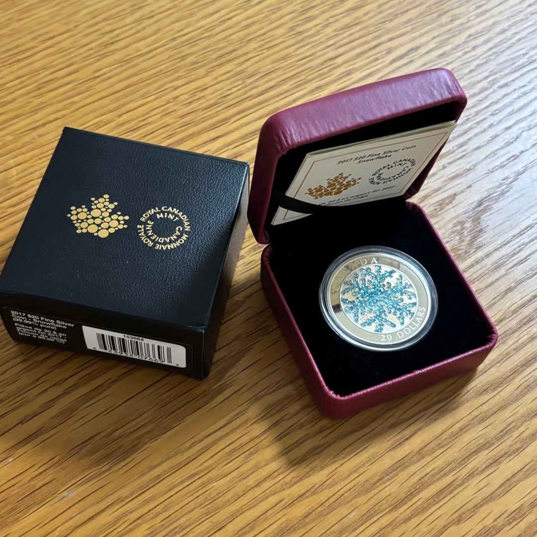 【カナダ銀貨】2017年製 $20 銀貨 雪の結晶 スノーフレーク