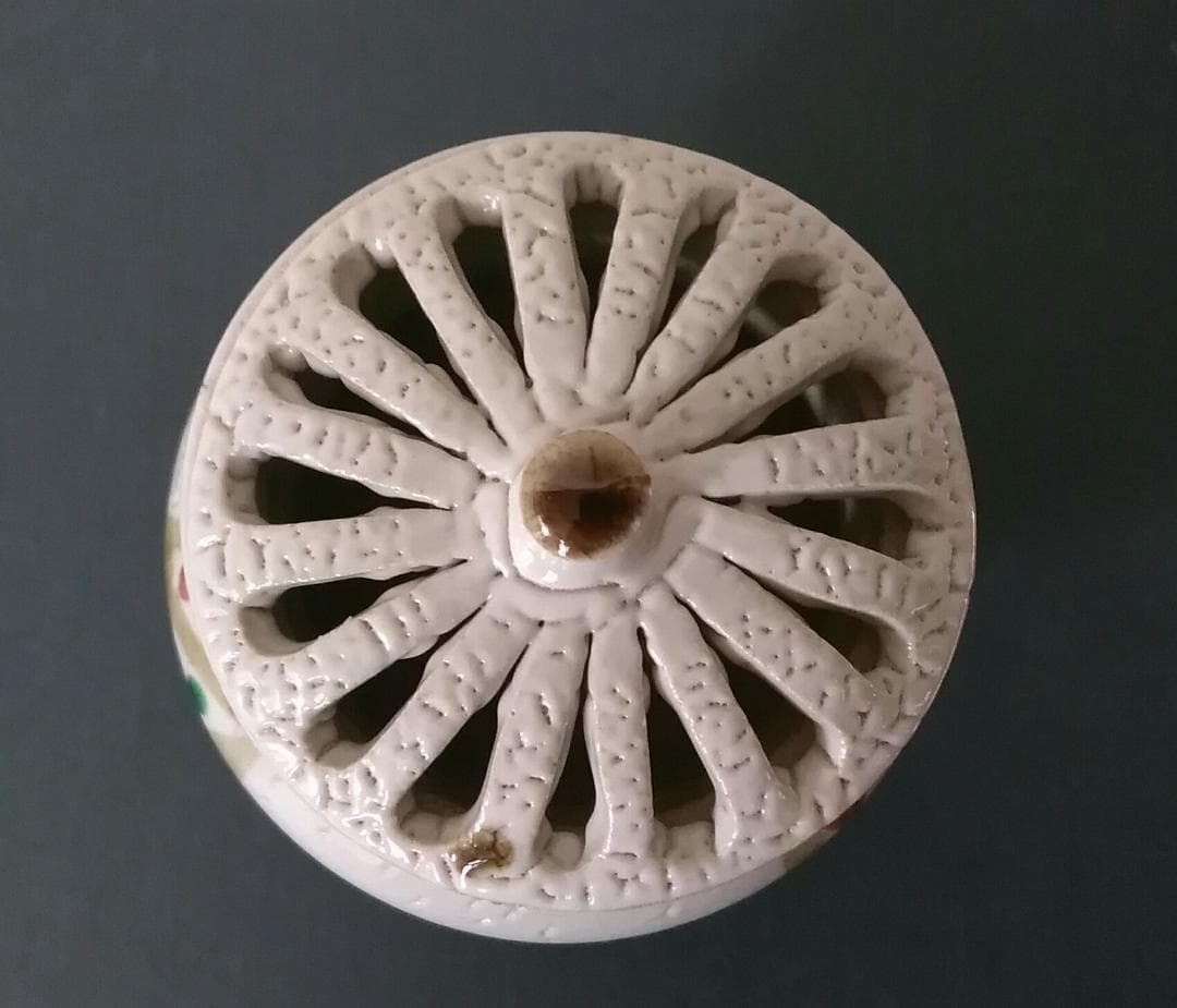 赤絵 香炉　益子焼　松原直之　三ツ足　師 木村一郎